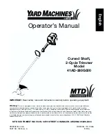 Предварительный просмотр 1 страницы Yard Machines 41AD-280G000 Operator'S Manual