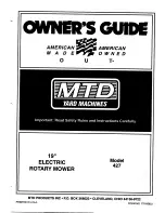 Preview for 1 page of Yard Machines 427 Owner'S Manual