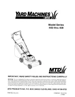 Preview for 1 page of Yard Machines 440 Thru 459 Owner'S Manual