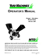 Предварительный просмотр 1 страницы Yard Machines 462 Series Operator'S Manual