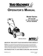 Preview for 1 page of Yard Machines 520 Series Operator'S Manual