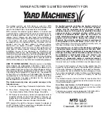 Предварительный просмотр 20 страницы Yard Machines 769-02280 Operator'S Manual