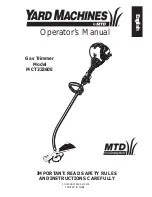Preview for 1 page of Yard Machines MCT333601 Operator'S Manual
