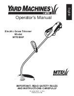 Предварительный просмотр 1 страницы Yard Machines MTD308P Operator'S Manual