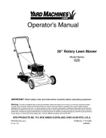 Yard Machines Series 020 Operator'S Manual preview