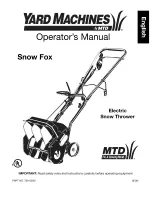 Предварительный просмотр 1 страницы Yard Machines Snow Fox Operator'S Manual