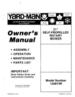 Yard-Man 120874R Owner'S Manual preview