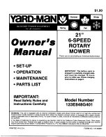 Yard-Man 123E848G401 Owner'S Manual preview