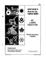 Предварительный просмотр 1 страницы Yard-Man 13699 Owner'S Manual