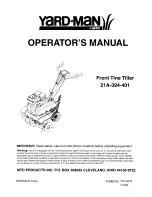 Yard-Man 21A-394-401 Operator'S Manual preview