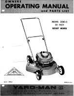 Preview for 1 page of Yard-Man 2280-0 Operating Manual And Parts List