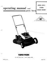 Yard-Man 2340-2 Operating Manual And Parts List preview