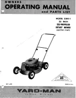 Preview for 1 page of Yard-Man 2380-1 Operating Manual And Parts List