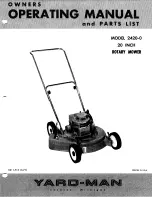 Yard-Man 2420-0 Operating Manual And Parts List preview