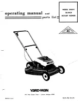 Preview for 1 page of Yard-Man 2460-0 Operating Manual And Parts List