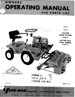 Preview for 1 page of Yard-Man 3160-5 Owners Operating Manual And Parts List