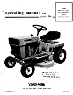 Yard-Man 3600-1 Operating Manual And Parts List preview