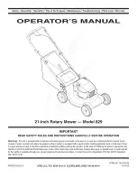 Preview for 1 page of Yard-Man 829 Series Operator'S Manual