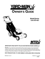 Preview for 1 page of Yard-Man Series 12A-979-401 Owner'S Manual