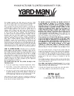 Preview for 32 page of Yard-Man YM26CO Operator'S Manual