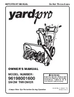 Предварительный просмотр 1 страницы Yard Pro 96198001600 Owner'S Manual