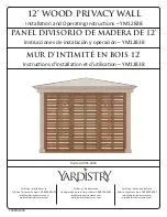 Yardistry 12 WOOD PRIVACY WALL Installation And Operating Instructions Manual предпросмотр