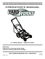 Предварительный просмотр 1 страницы Yardworks 60-1622-0 Operator'S Manual