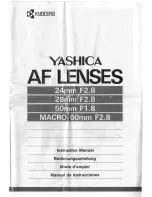 Yashica AF Lenses Instruction Manual preview