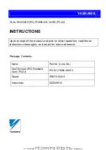 YASKAWA 73600-A0251 Instructions Manual предпросмотр