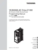 Preview for 1 page of YASKAWA CIMR-ZU A Series Programming Manual