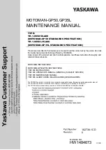 YASKAWA Motoman GP50 Maintenance Manual preview