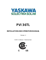 YASKAWA PVI 36TL Installation And Operation Manual preview