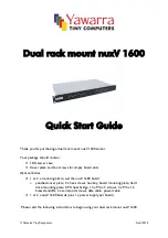 Preview for 1 page of Yawarra nuxV 1600 Quick Start Manual