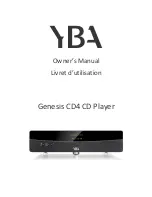 YBA DESIGN Genesis CD4 Owner'S Manual preview