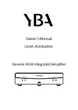 Preview for 1 page of YBA DESIGN Genesis IA3A Owner'S Manual