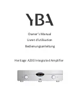 YBA DESIGN Heritage A200 Owner'S Manual предпросмотр