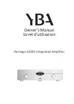 Предварительный просмотр 1 страницы YBA DESIGN Heritage A200S Owner'S Manual