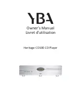 YBA DESIGN Heritage CD100 Owner'S Manual preview