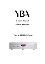 YBA DESIGN Passion CD430 Owner'S Manual preview