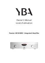 YBA DESIGN Passion IA350 MKII Owner'S Manual предпросмотр