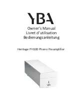 YBA DESIGN PH100 Owner'S Manual preview