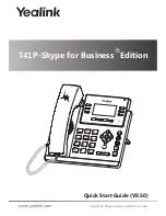 Предварительный просмотр 1 страницы Yealink T41P-Skype Quick Start Manual