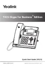 Yealink T41S-Skype for Business Quick Start Manual preview