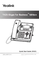 Yealink T42S-Skype for Business Quick Start Manual preview