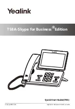 Предварительный просмотр 1 страницы Yealink T58A-Skype for Business Quick Start Manual
