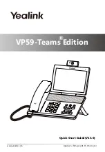 Предварительный просмотр 1 страницы Yealink VP59-Teams Edition Quick Start Manual