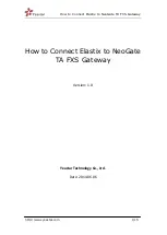 Preview for 1 page of Yeastar Technology Elastix How To Connect