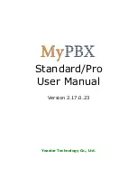 Yeastar Technology MyPBX Standard User Manual preview