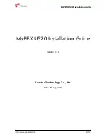Предварительный просмотр 1 страницы Yeastar Technology MyPBX U520 Installation Manual