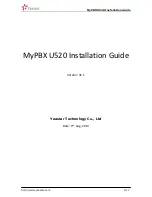 Yeastar Technology MyPBX U520 Installation Manual preview